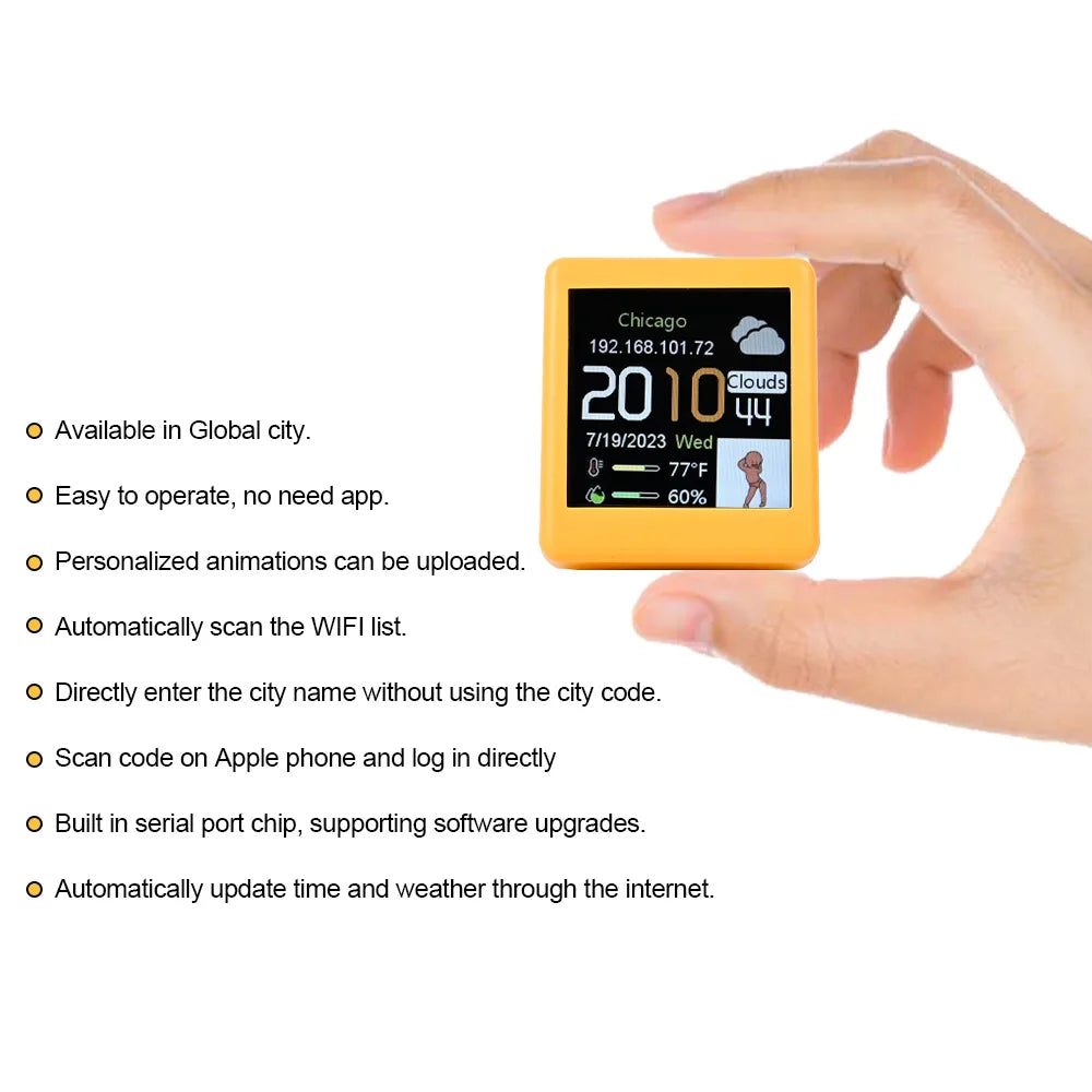 Smart WiFi Weather Station – Portable Digital Temperature Display for Desktop