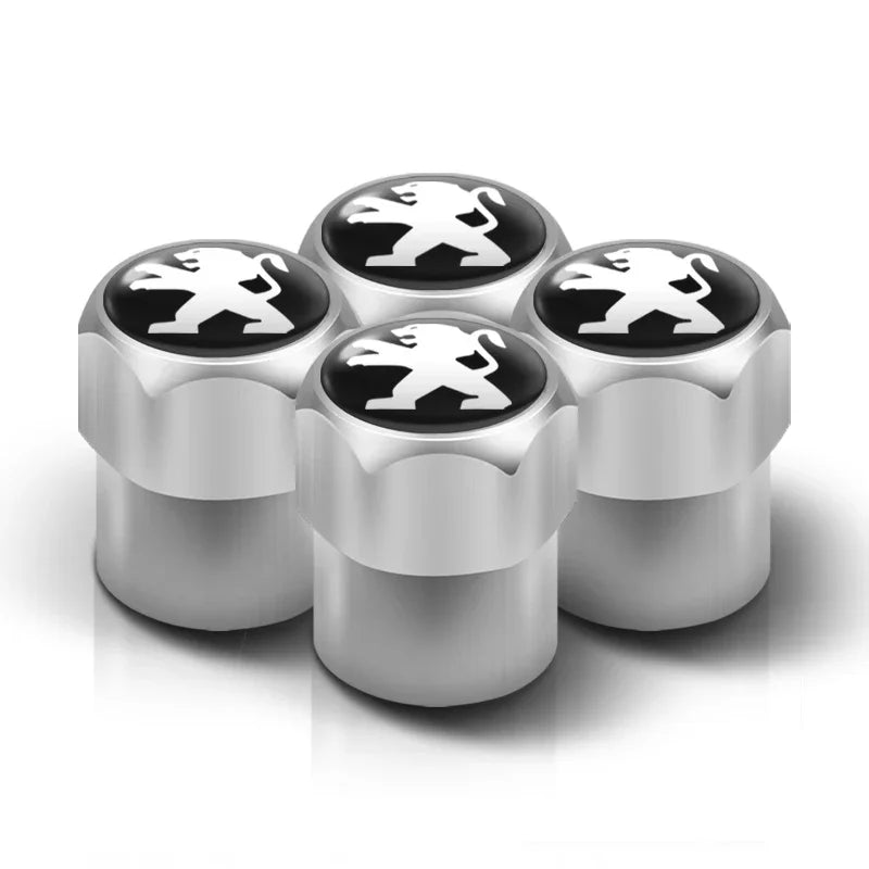 Metal Car Tire Valve Caps – Logo Emblem Decoration for Peugeot Vehicles