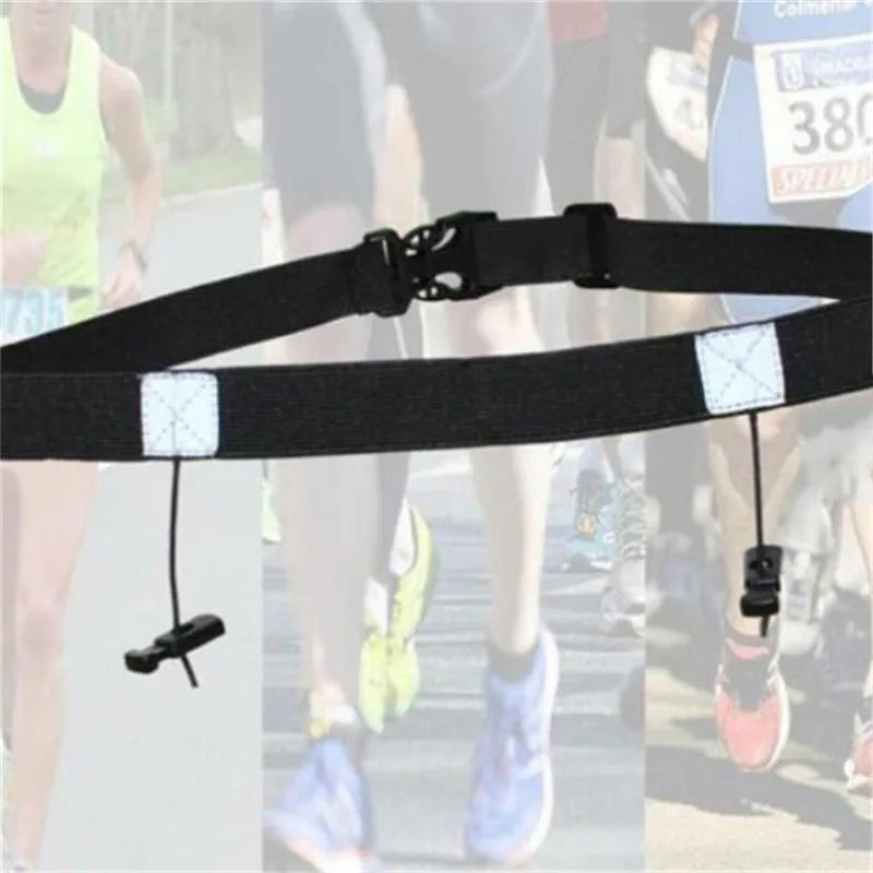 Running Bib Belt – Adjustable Race Number Holder for Triathlon Marathon