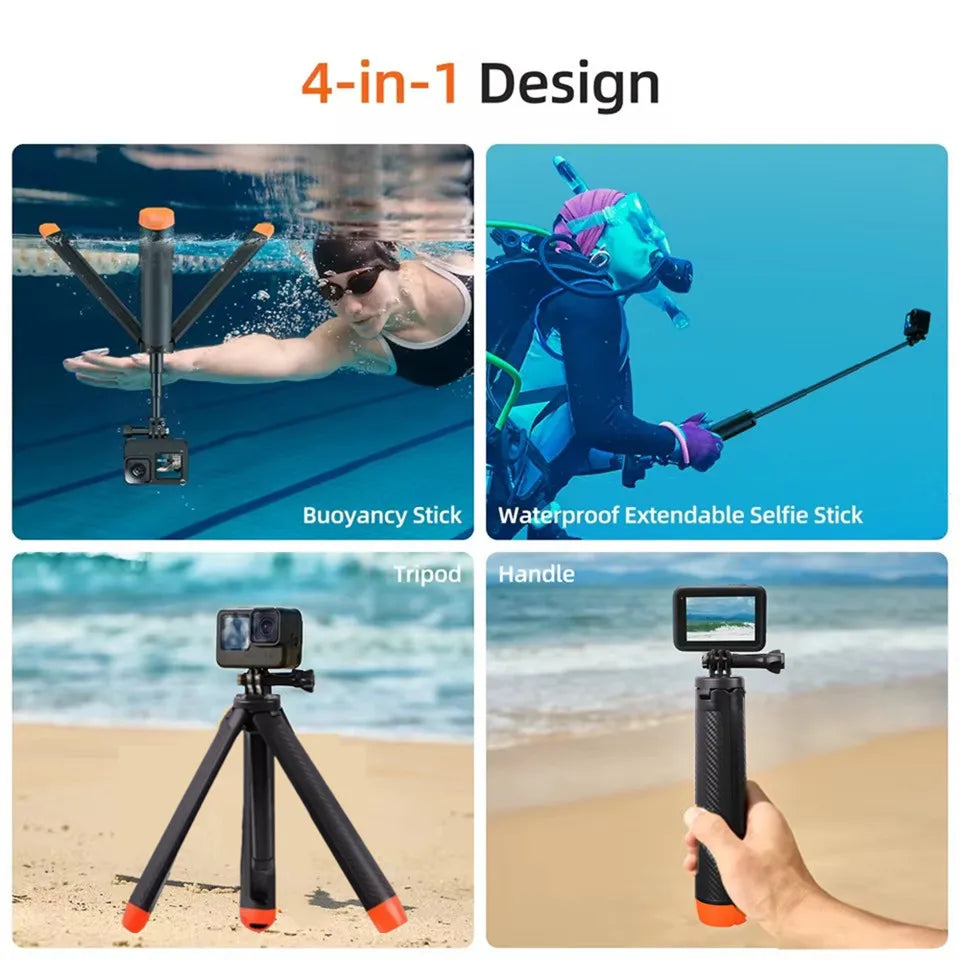 Extendable Buoyancy Selfie Stick – Floating Tripod for GoPro and DJI Action Cameras