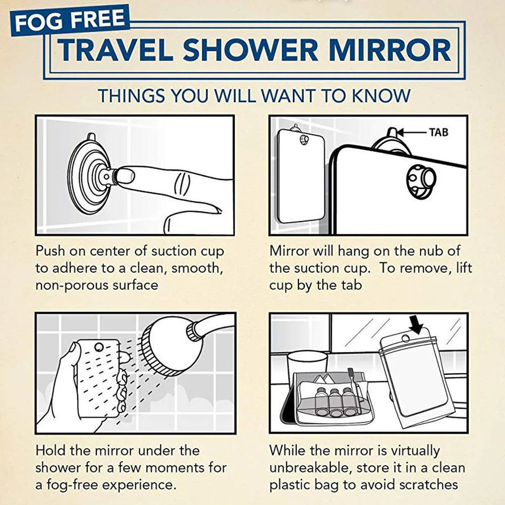 Acrylic Hand Mirror – Portable Travel Accessory for Makeup and Shaving