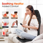 Heated Back Massage Cushion – Infrared Vibrating Mat for Home Office and Car