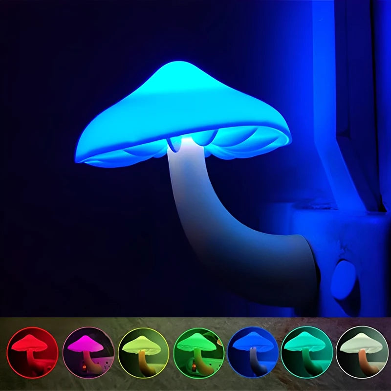 Mushroom LED Night Light – Automatic Sensor Lamp for Kids Bedroom Decor
