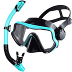 Tempered Glass Scuba Mask Set – Panoramic Snorkeling Gear for Adults