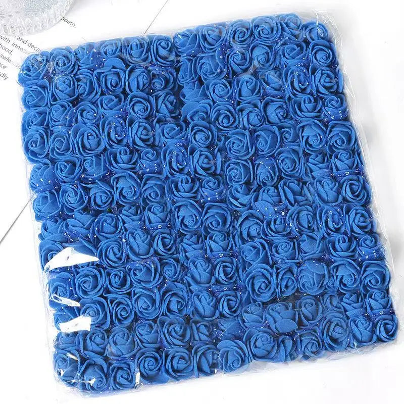 Mini Foam Artificial Rose Heads – 2cm Craft Flowers for Wedding Decorations