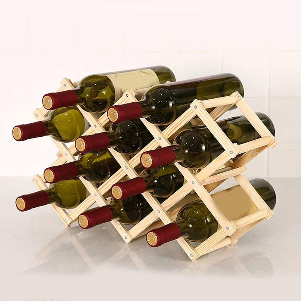 Wooden Stackable Wine Racks – Modular Storage Shelves for Home Bar Decor