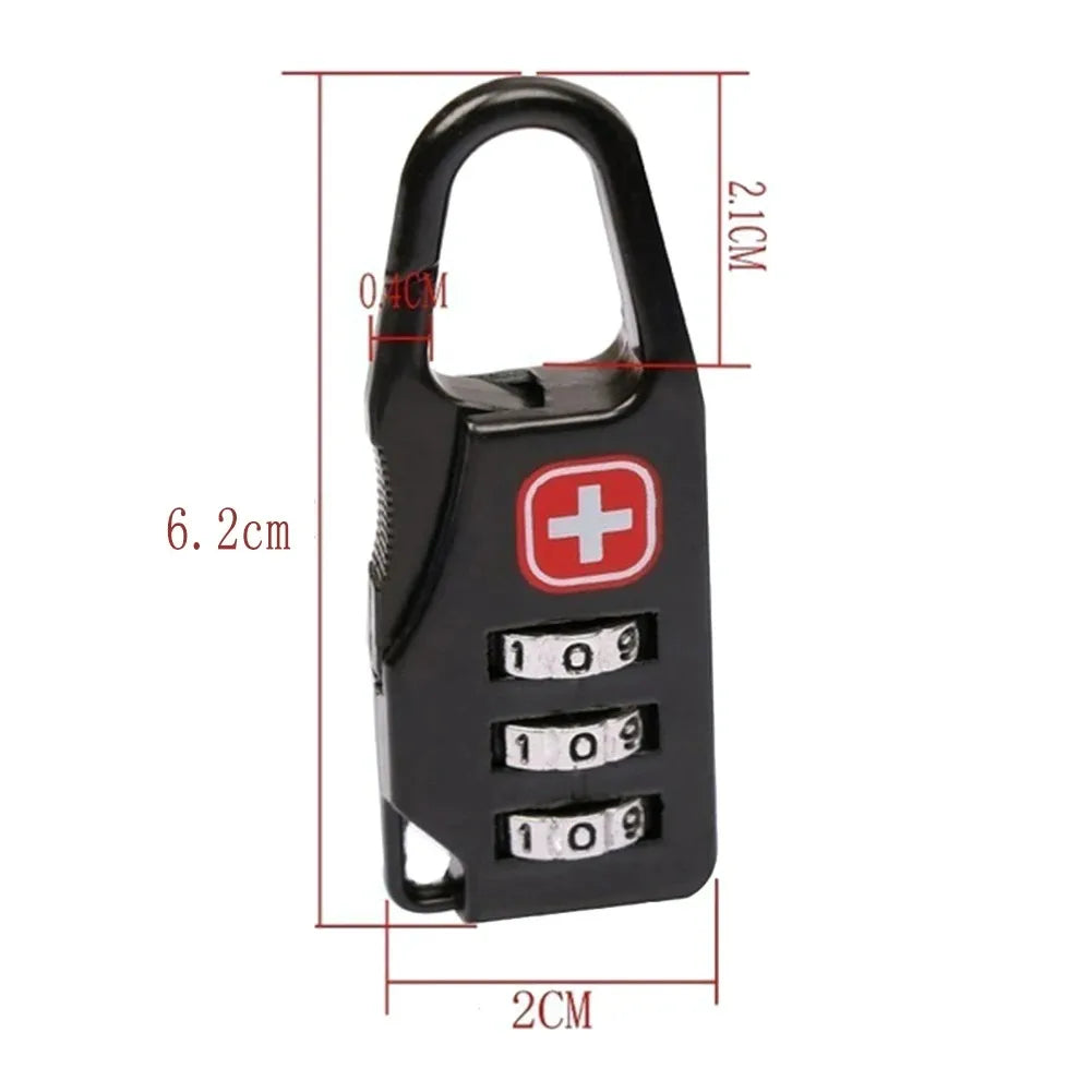 Portable Alloy Combination Padlock – Anti-theft Security for Travel Luggage