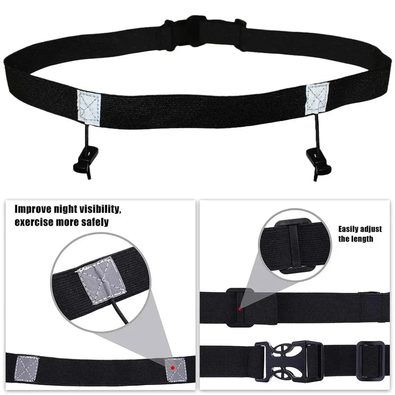 Running Bib Belt – Adjustable Race Number Holder for Triathlon Marathon