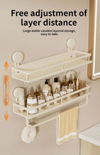 Corner Suction Storage Rack – Wall-Mounted Shelf for Bathroom Organization
