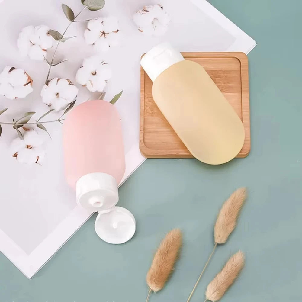 Refillable 60ml Squeeze Tubes – Soft Silicone Containers for Travel Toiletries