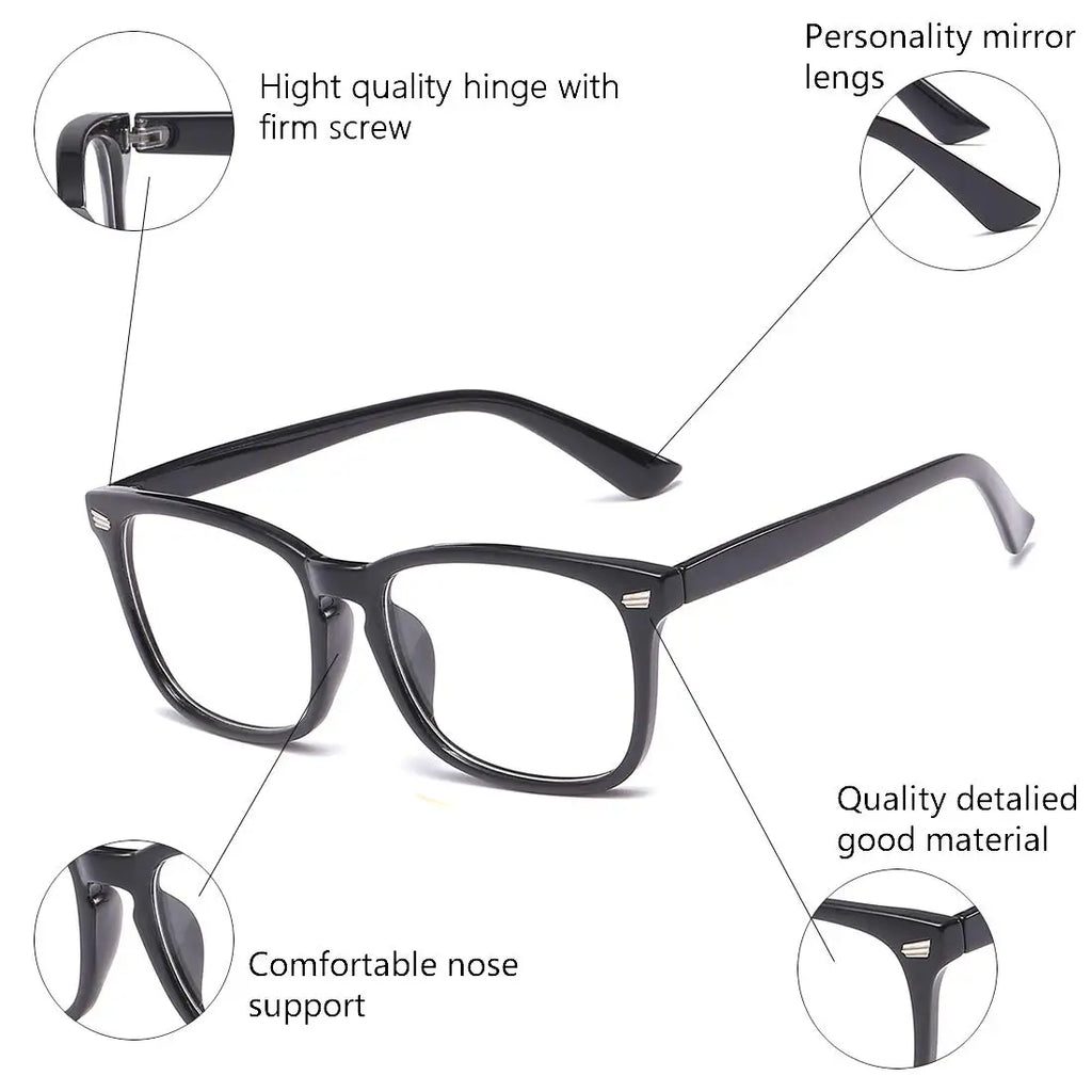 Square Blue Light Blocking Glasses – Anti-Glare Frames for Computer Gaming