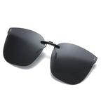 Polarized Flip-Up Square Sunglasses – Aluminum Clip-On for Myopia Glasses