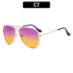 Double Bridge Aviator Sunglasses – Alloy Frame Gradient Lenses for Unisex Fashion