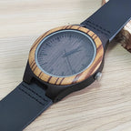 Vintage Wooden Wristwatch – Personalized Leather Strap for Birthday Gift