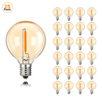 G40 Gold Tint LED Filament Bulbs – Dimmable Glass Globe for Outdoor Decor
