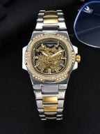 Skeleton Automatic Watch – Luxury Stainless Steel Diamond for Men