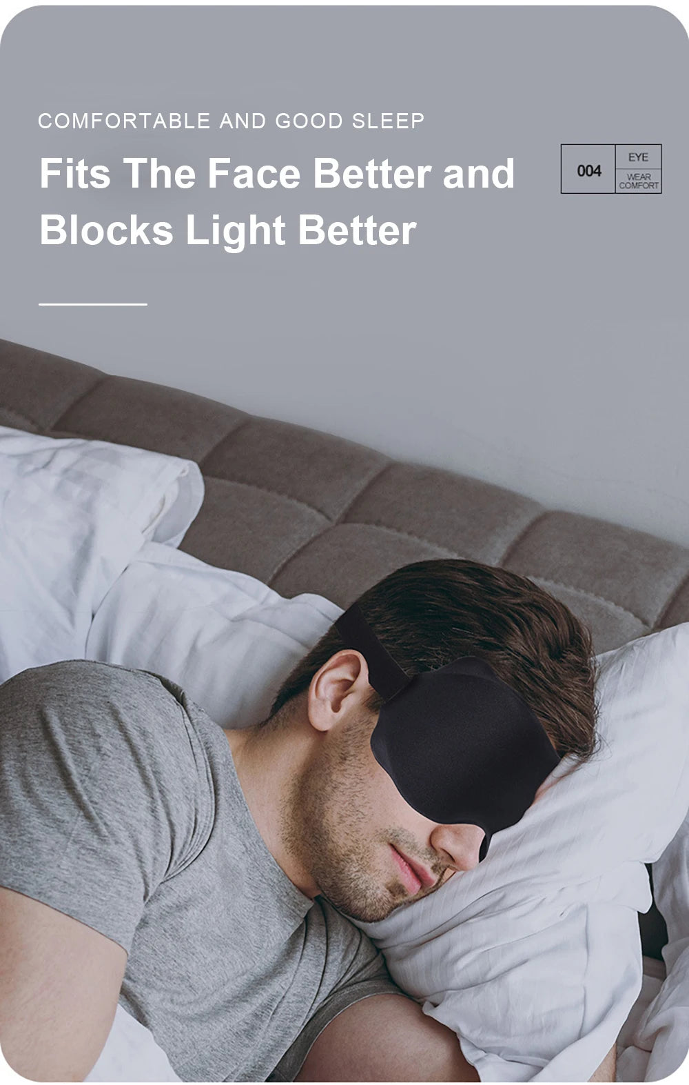 Soft 3D Sleeping Mask – Breathable Light Blocking Eyeshade for Travel
