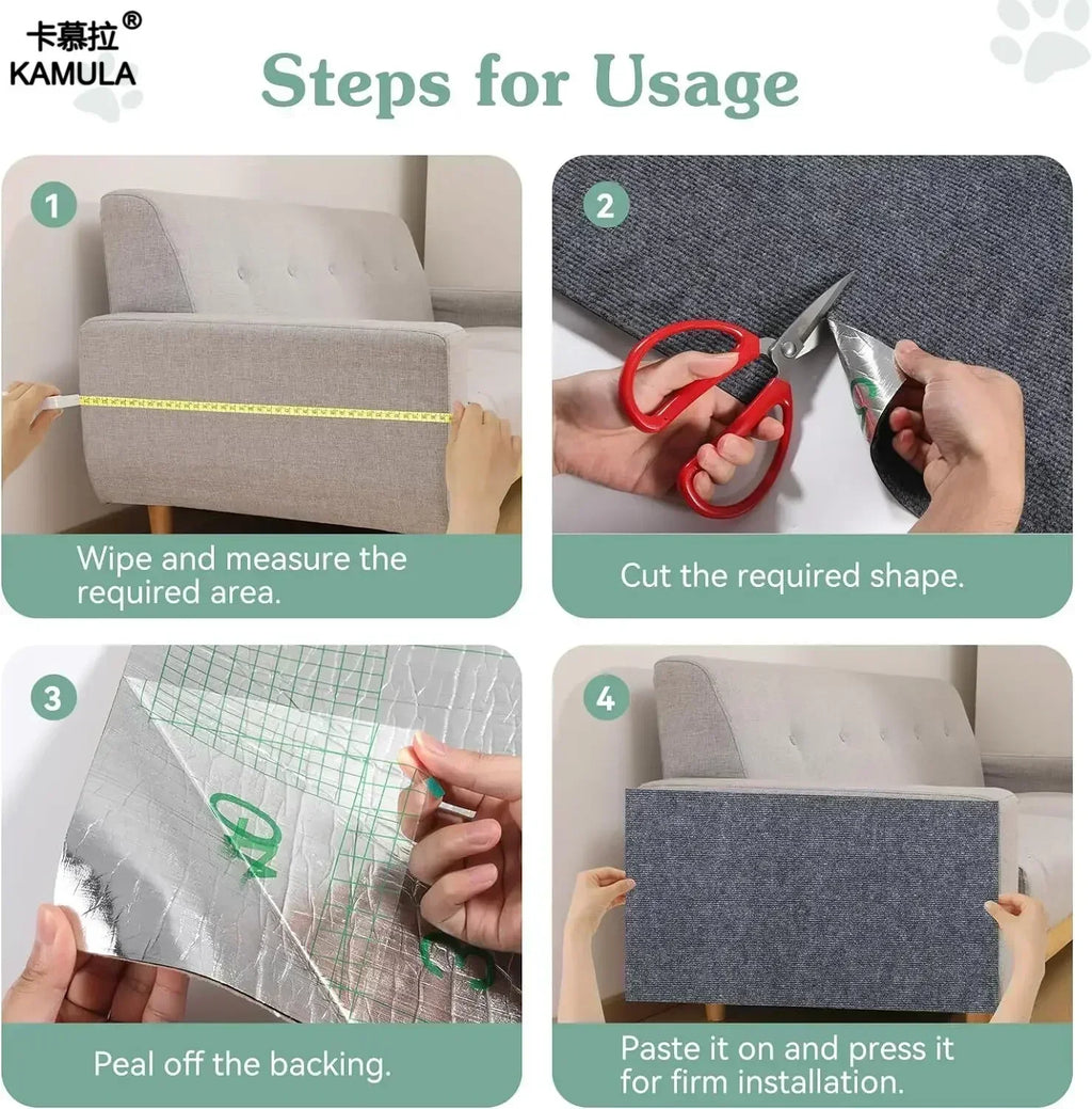Self-Adhesive Cat Scratching Mat – Trimmable Carpet for Furniture Protection