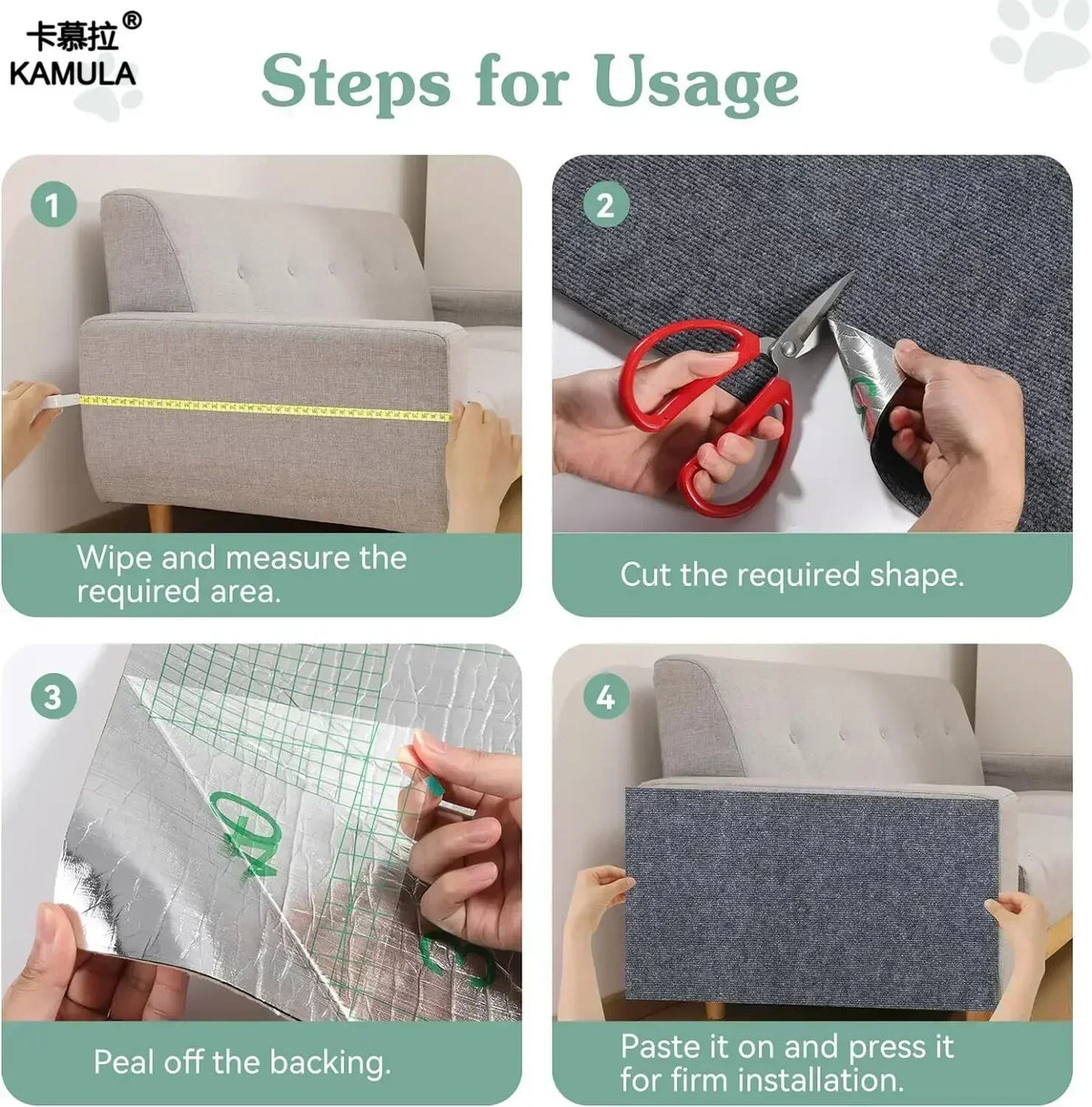 Self-Adhesive Cat Scratching Mat – Trimmable Carpet for Furniture Protection