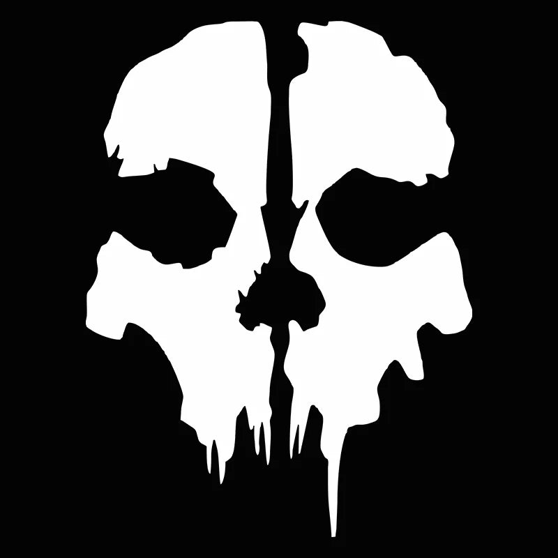 Call of Duty Ghost Skull Decal – Waterproof Vinyl Sticker for Car Windows
