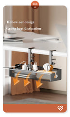 Extendable Metal Cable Tray – Clamp-On Cord Organizer for Office Desk