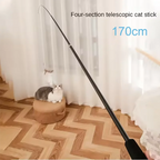 Telescopic Carbon Fiber Cat Wand – 1.8m Interactive Feather Toy for Pet Play