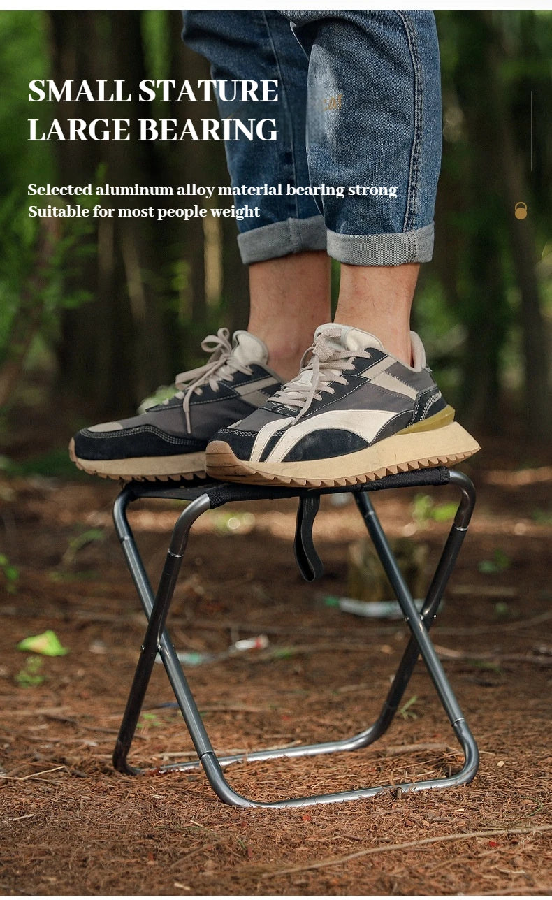 Portable Folding Camping Chair – Aluminum Alloy Seat for Outdoor Fishing