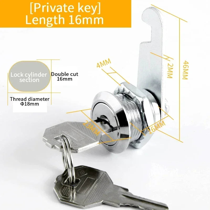 Cam Lock Drawer Cabinet Hardware – Assorted Sizes for Furniture Security