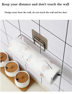 Adhesive Paper Towel Holder – Wall Mounted Rack for Kitchen Cabinet Storage