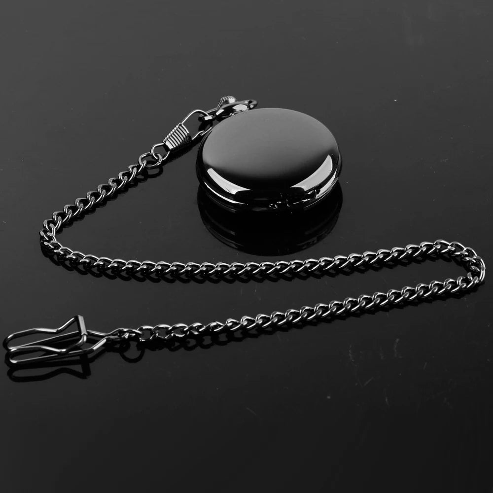 Vintage Roman Numeral Pocket Watch – 37cm Steel Fob Chain for Men and Women