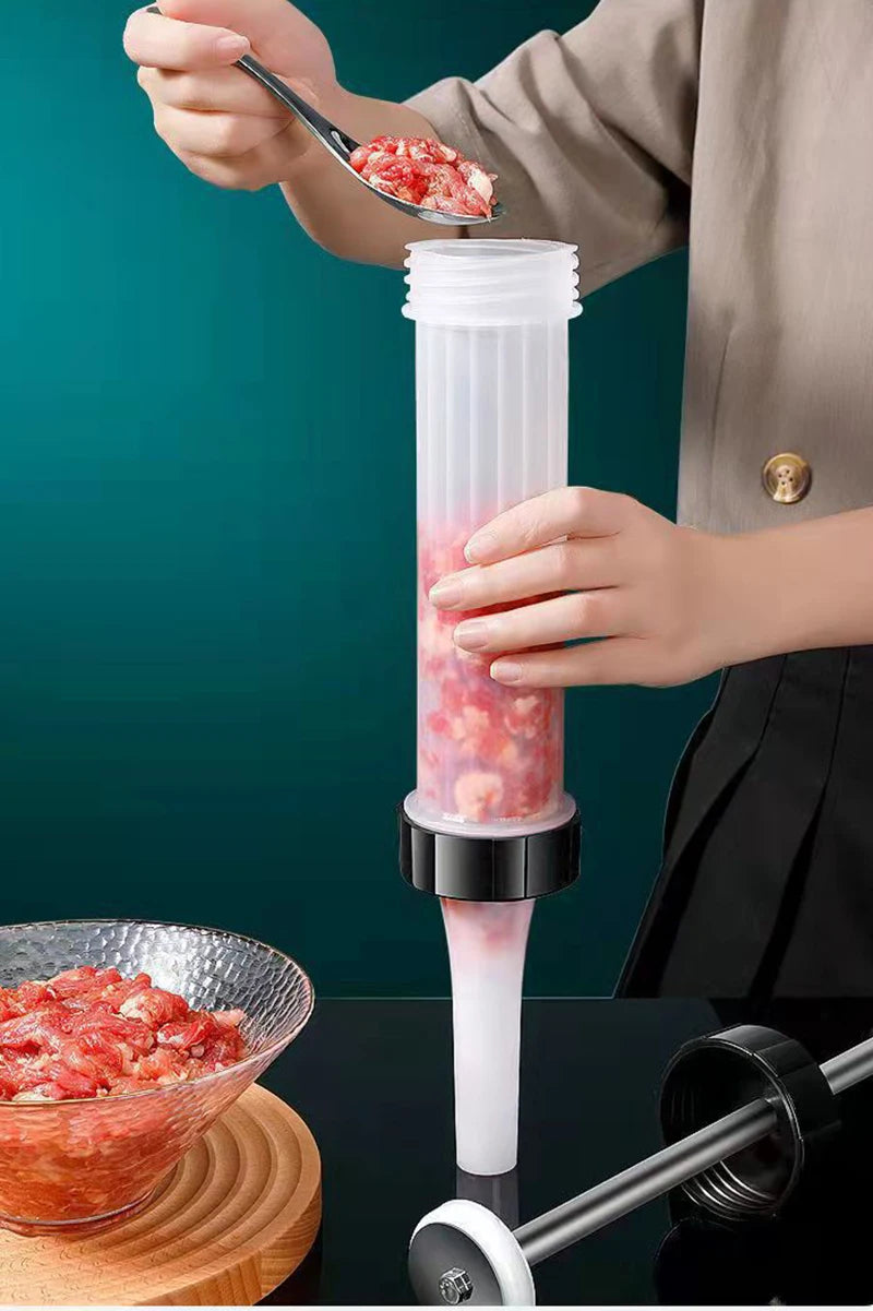 Manual Sausage Stuffer – Plastic Filling Tool for Homemade Meat Processing