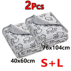 Soft Fluffy Pet Blanket – Cartoon Paw Print for Dogs and Cats