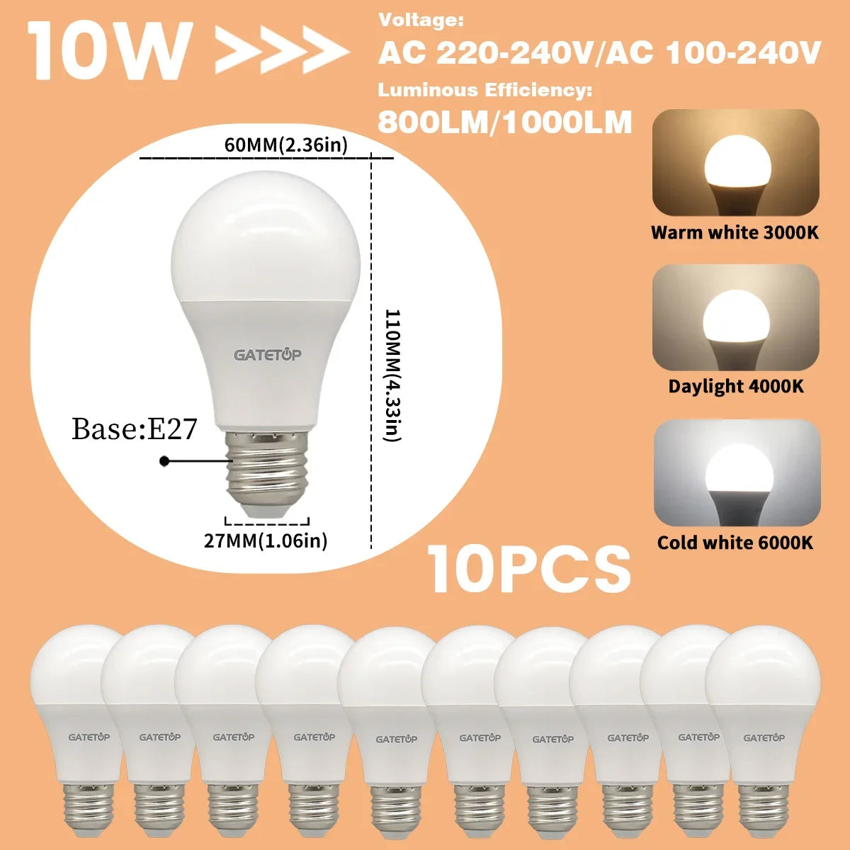 E27 LED Light Bulbs – Ultra-Bright Energy Efficient for Home Lighting