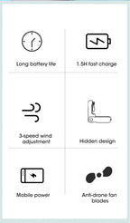 Portable USB Handheld Fan – Rechargeable Collapsible Cooler for Office Home