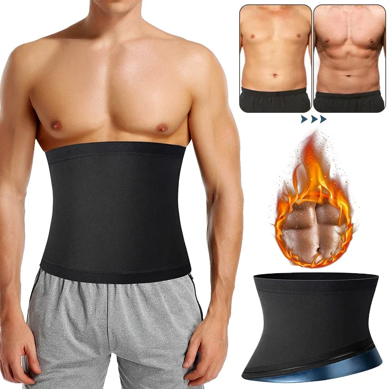 Mens Sauna Waist Trainer – Adjustable Abdomen Shaper for Fitness Slimming
