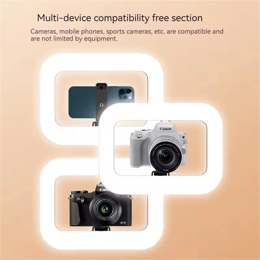 Handheld Ring LED Fill Light – Portable Rechargeable Lamp for Phone Photography