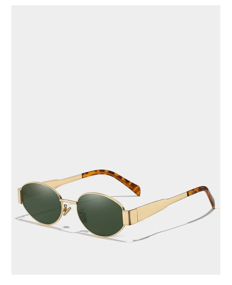 Alloy Oval Sunglasses – UV400 Protective Eyewear for Men and Women