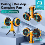 Portable Camping Fan – Dual Head Battery Powered Air Cooler for Outdoor Tents