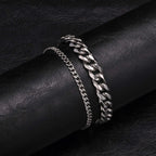 Stainless Steel Chain Bracelet – Men’s Trendy Cuban Link Wristband for Jewelry