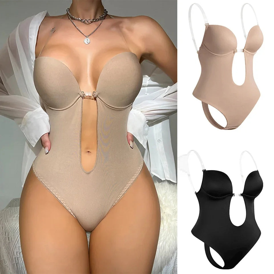 Backless Bodysuit Shapewear – Tummy Control Thong for Invisible Slimming Support