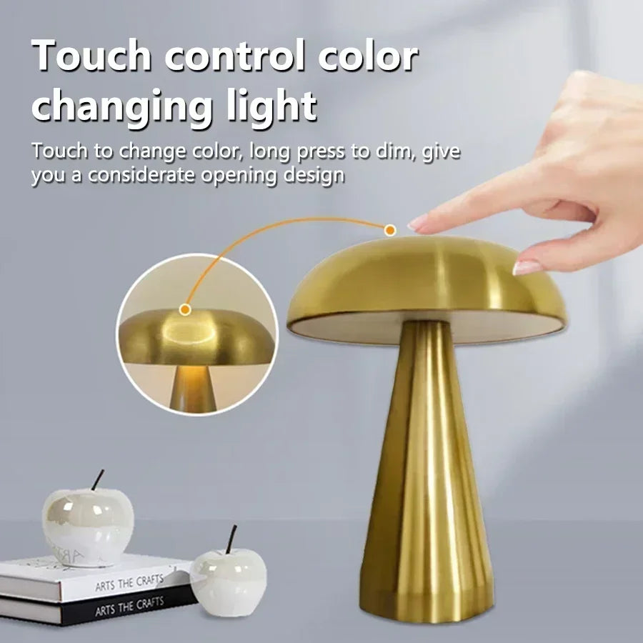 Mushroom Table Lamp – Iron Art Modern Decor for Bedroom Bedside Lighting