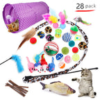 Interactive Cat Play Tunnel – Foldable Mouse and Fish Toy Set for Pets