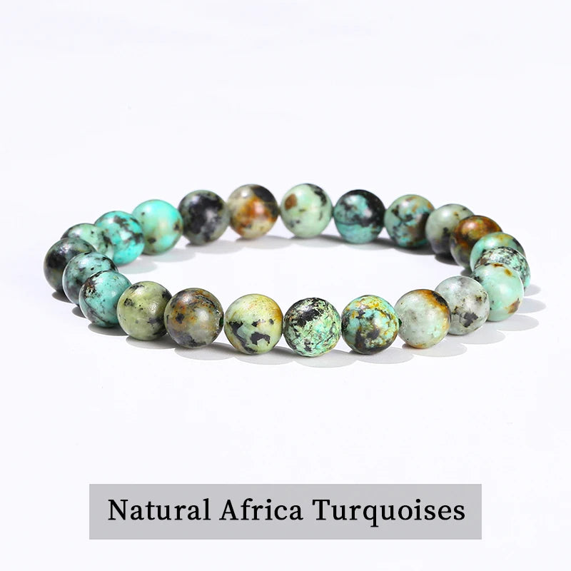 Natural Stone Bead Bracelet – Healing Crystal Gemstone Jewelry for Men and Women