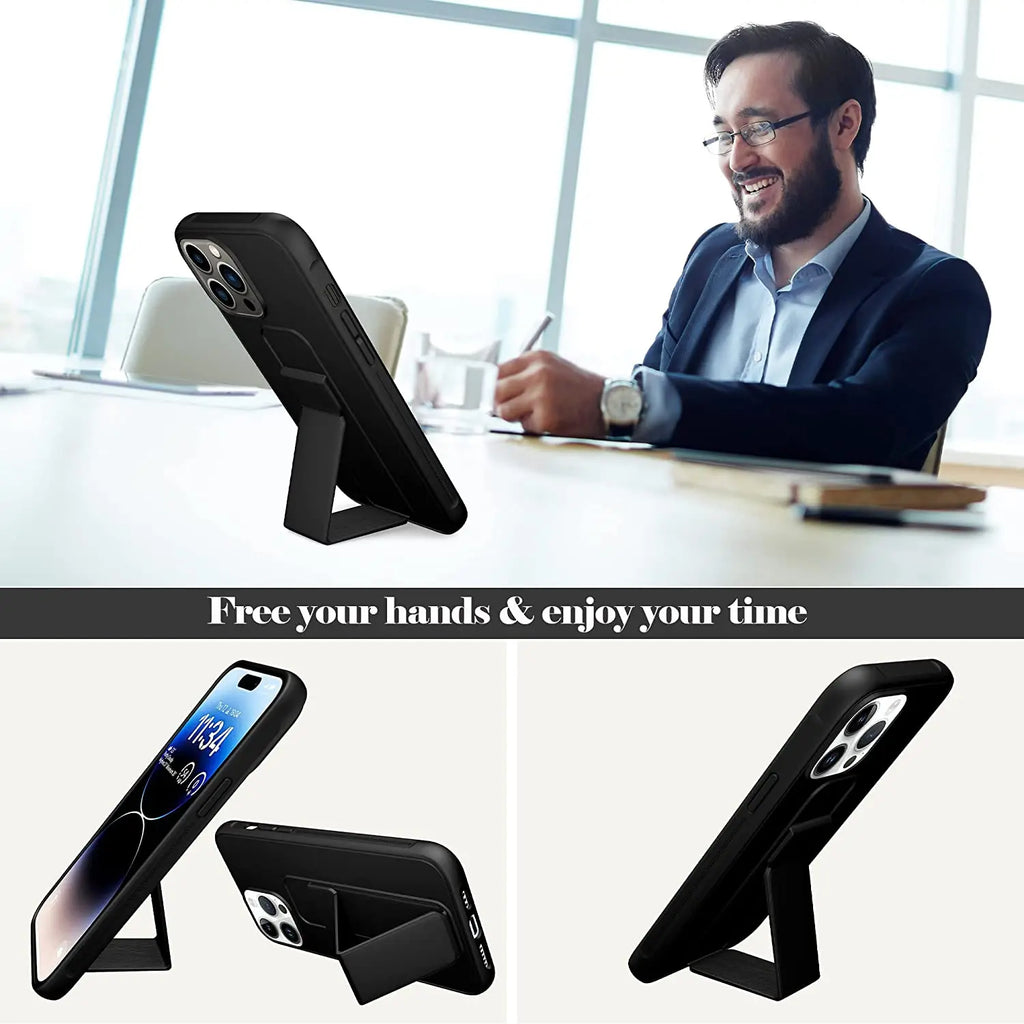 Magnetic Stand Phone Case – Protective Cover with Wrist Strap for iPhone Series