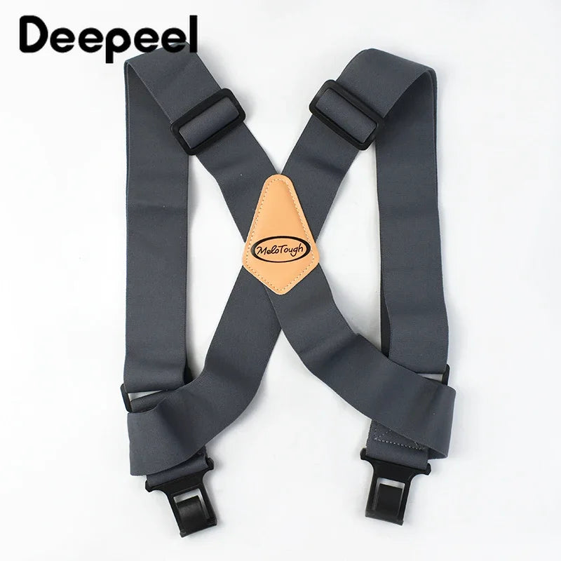 Elastic X-Type Suspenders – Adjustable Wide Braces for Men's Work and Formal