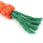 Braided Carrot Cotton Rope – Durable Molar Chew Toy for Puppy Teeth Cleaning