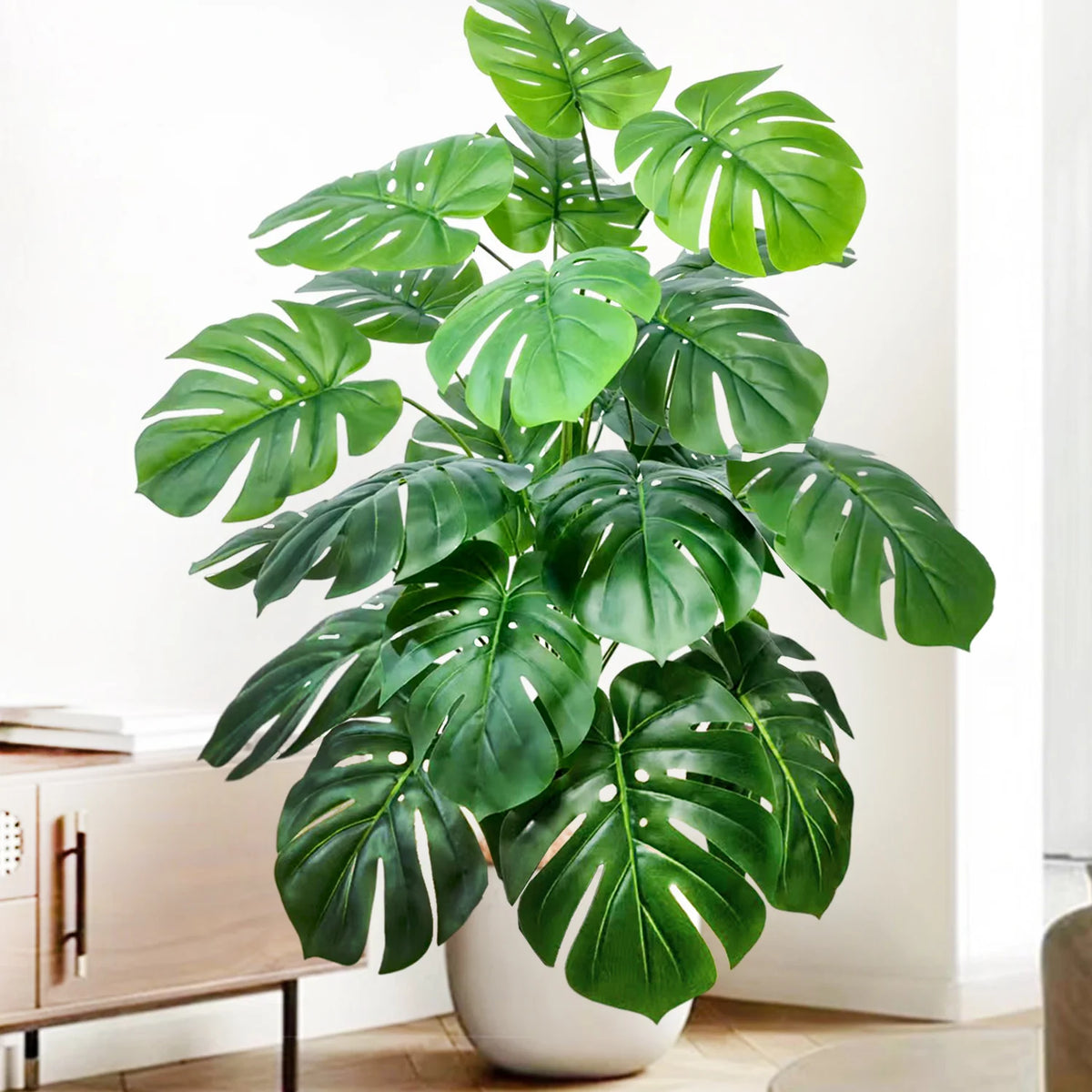 Artificial Monstera Plant – 104cm Plastic Palm Tree for Home Office Decor