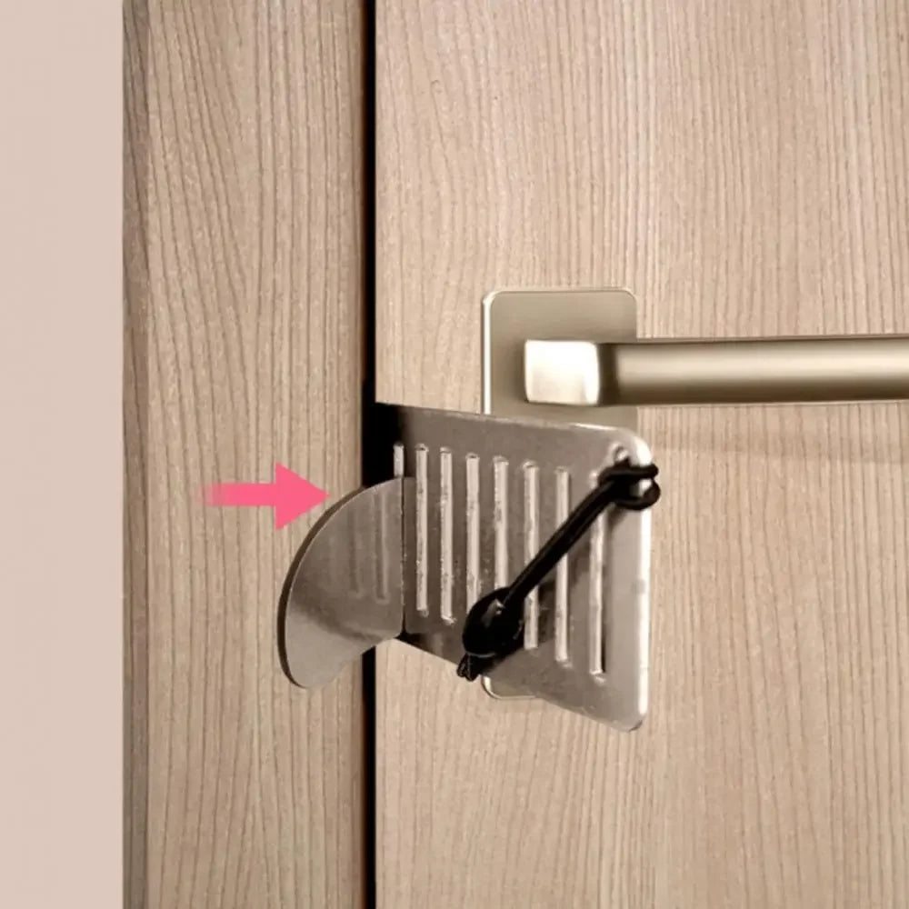 Portable Metal Door Lock – Punch-Free Security Latch for Hotel and Travel