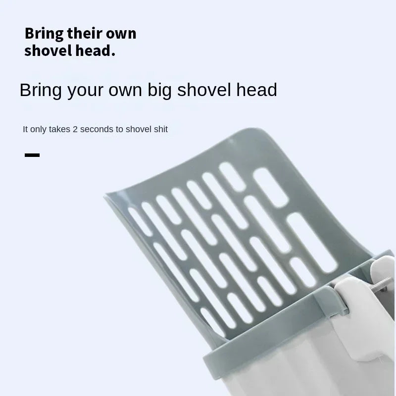 Cat Litter Scoop – Integrated Waste Bag Holder for Easy Pet Toilet Cleaning