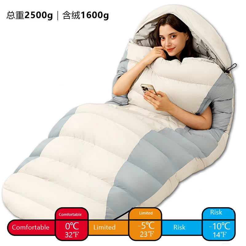 Stretchable Down Sleeping Bag – Ultralight Machine Washable for Camping